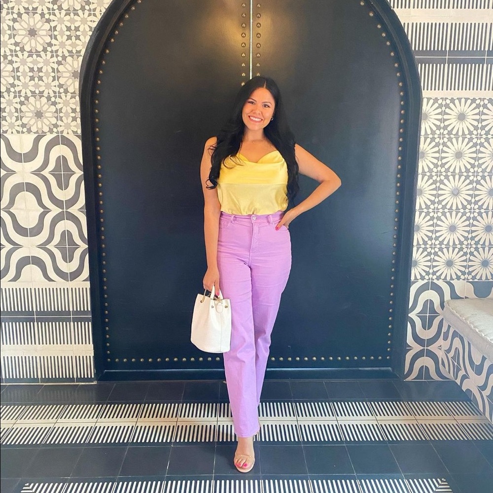 Nasty Gal Yellow Cowlneck Cami - Picture 2 of 2